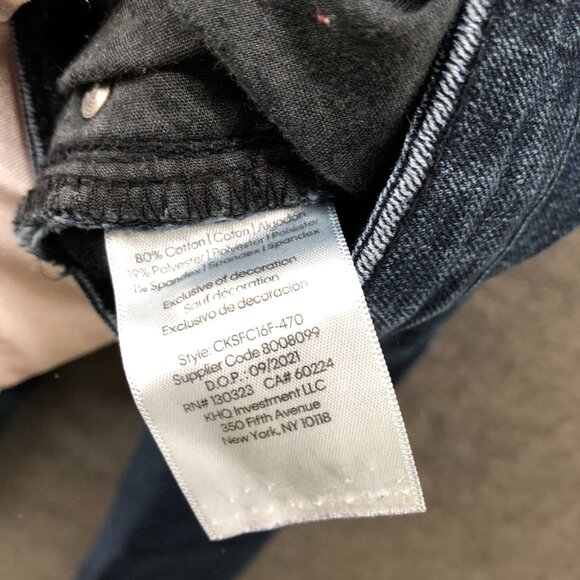 Calvin Klein Youth Boys 16 Slim Straight Jeans Dark Wash Blue Stretch Adjustable - Picture 13 of 13